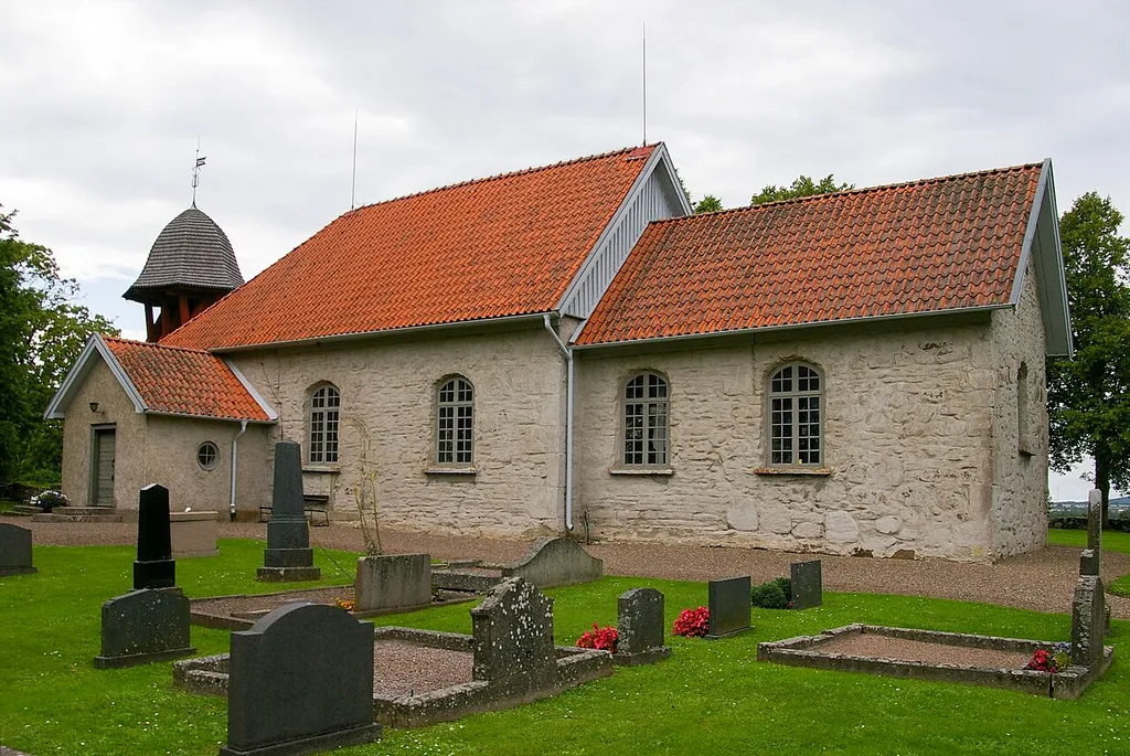 Kälvene kyrka (Swedish:Church of Kälvene) in Västergötland, Sweden.