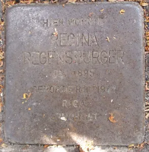 Stolperstein dedicated to Regina Regensburger