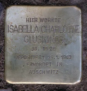 Stolperstein dedicated to Isabella Gluskinos