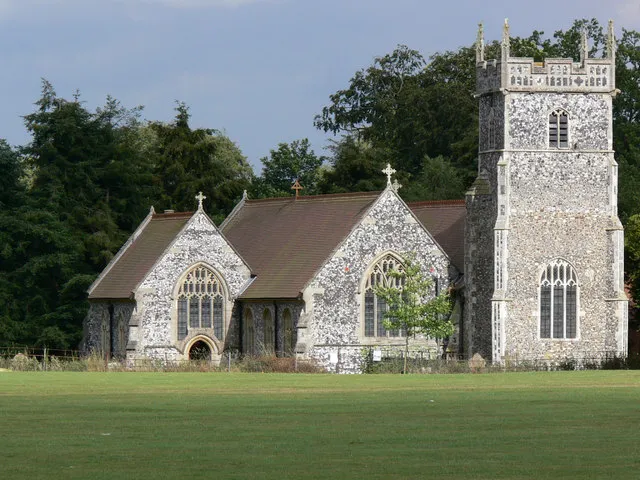 Parish church of St Michael and All Angels, Woolverstone, Suffolk, seen from the northwest