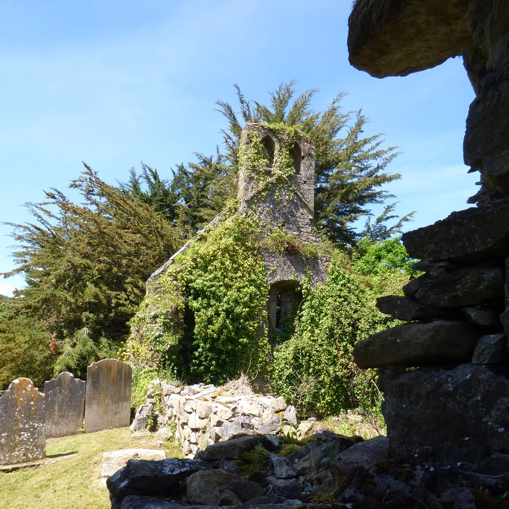The church might have been dedicated to St. Sillan, hence the placename Kilsheelan, i.e. Little Church of Sillan. SMR no: TS084-002002-