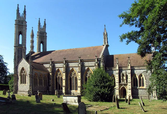Parish church of St Michael and All Angels St Michaels, Booton, Norfolk, seen from south-southeast
