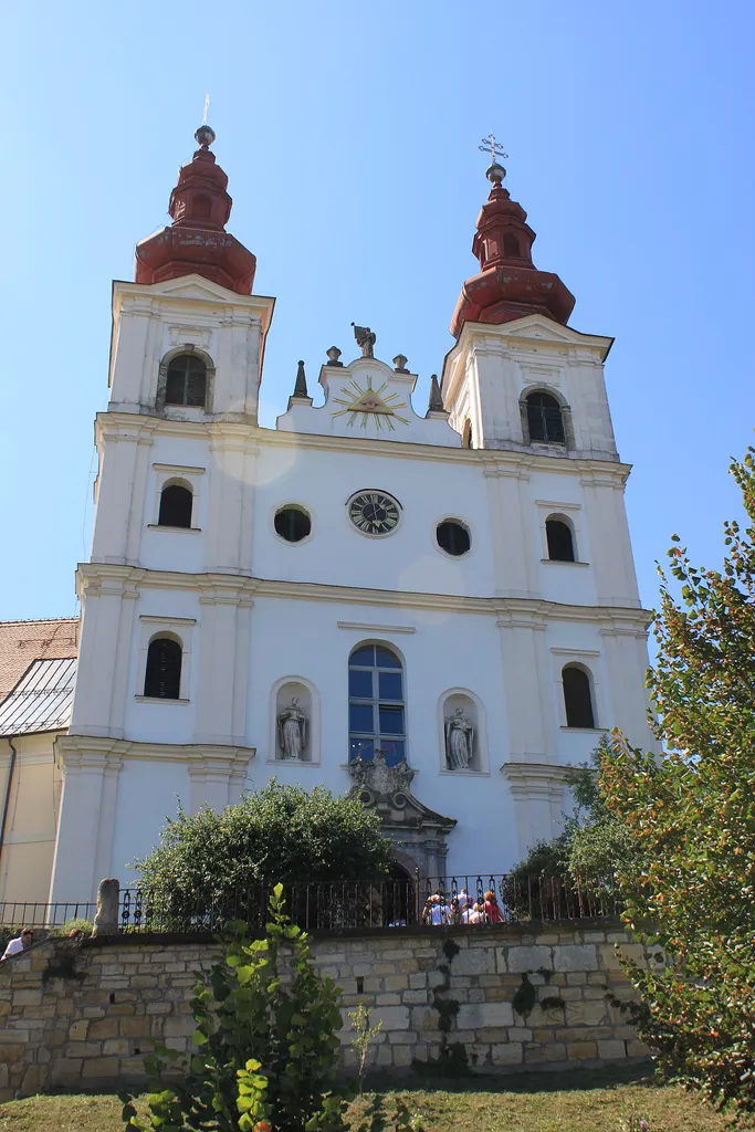 Church Holy Trinity; Heilige Dreifaltigkeit in den Windischen Büheln (Sveta Trojica v Slovenskih Goricah); Slovenia. View to the main entrance, direction south.