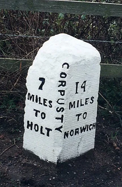 Old Milestone by the B1149, Corpusty parish