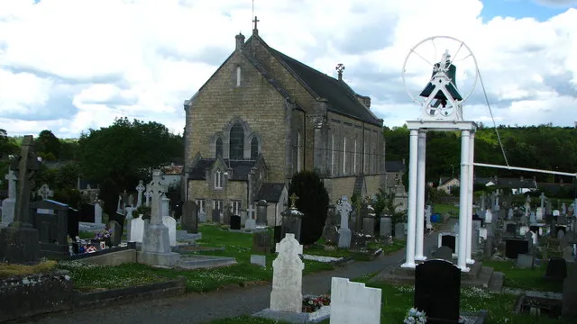 Church of the Immaculate Conception, Castlecomer A really outstanding church in many ways. An impressive building, with two water fonts in the shape of giant clams, at the entrance. The external bell and grave are worth a visit.