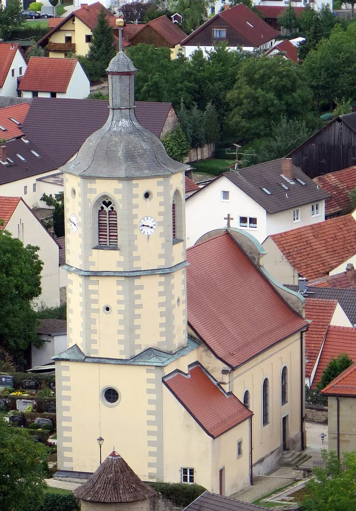 Catholic Parish Church of Saint Michael in Prappach, view from Wachthügel