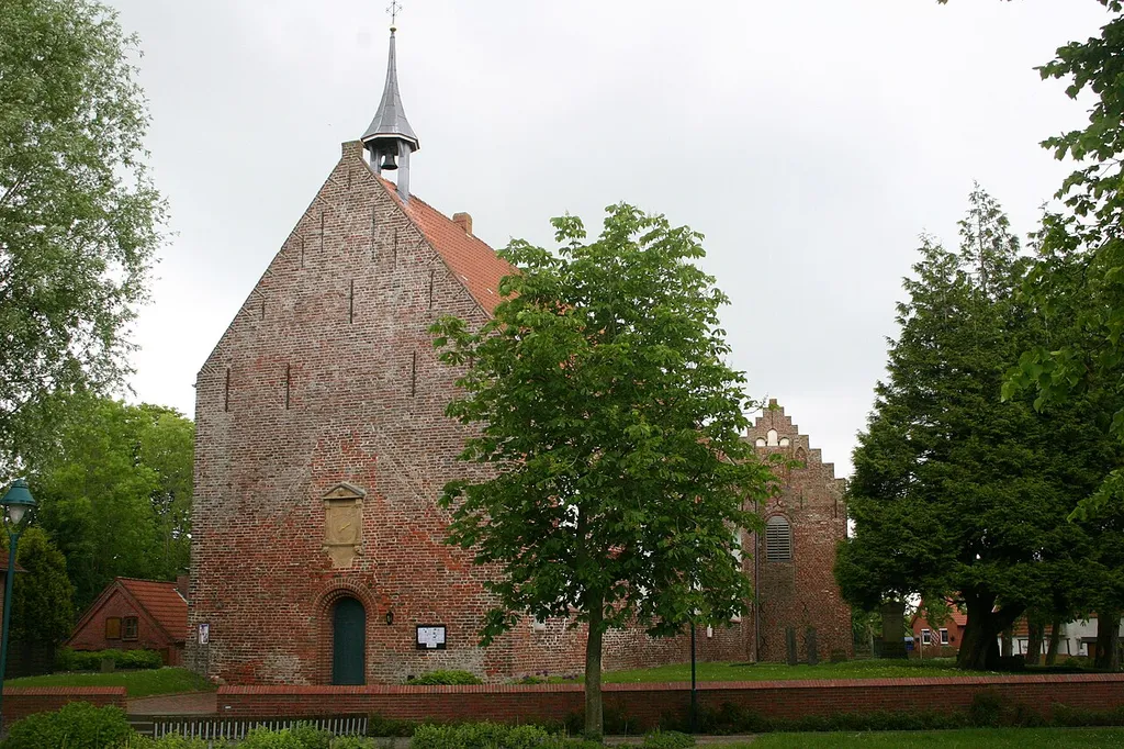 Historic church in Visquard, district of Aurich, East Frisia, Germany