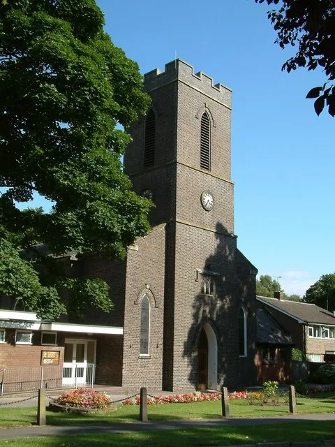 St Thomas' Parish Church Kidsgrove from The Avenue, near to Kidsgrove, Staffordshire, Great Britain. Built in 1837 by Thomas Kinnersley a local 'Iron Master'