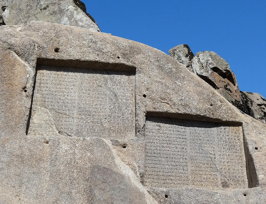 Cuneiform Inscriptions of Darius and Xerxes - Ganjnameh - Outside Hamadan - Western Iran