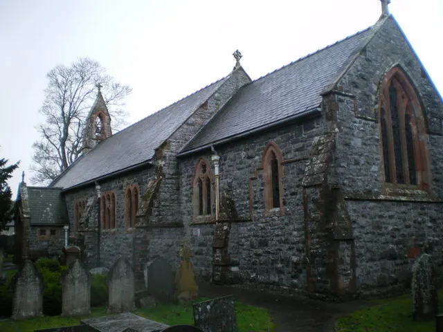 St Erfyl's church, Llanerfyl Not an easy subject to photograph, due to the nature of the churchyard, and the rather restricted access around the outside of the building.
