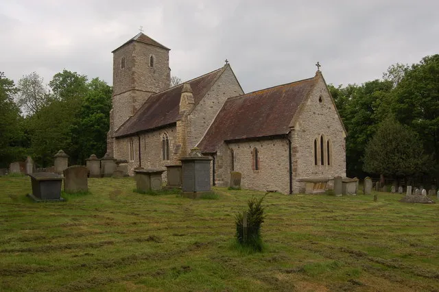 Holy Trinity Church, Tibberton The small yew tree in the foreground was planted in 2000 as part of the village "New Millennium" celebrations.