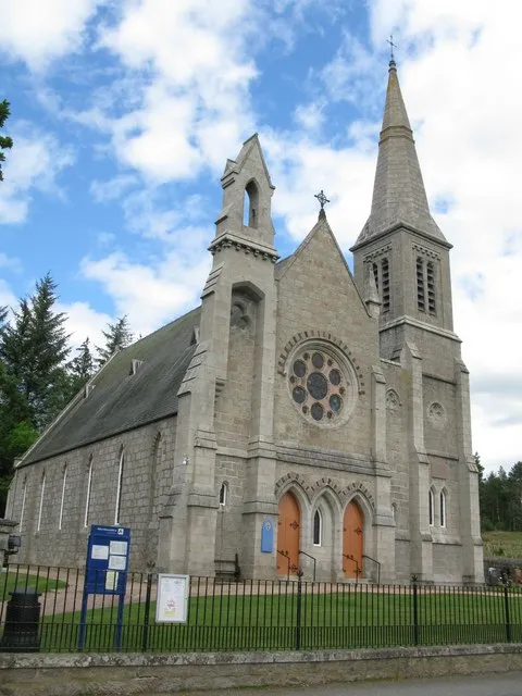 Cromar Parish Church (St Moluag's Church), Tarland. Built in the late 19th century, the church is very large and striking for a small village. The south face is particularly noteworthy, being built with fine ashlar granite.