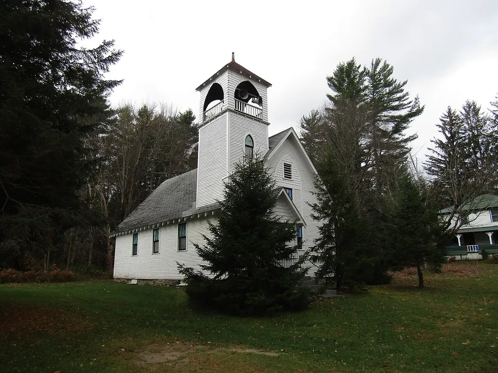 Side view of First Union Protestant Church in Mountain View.
