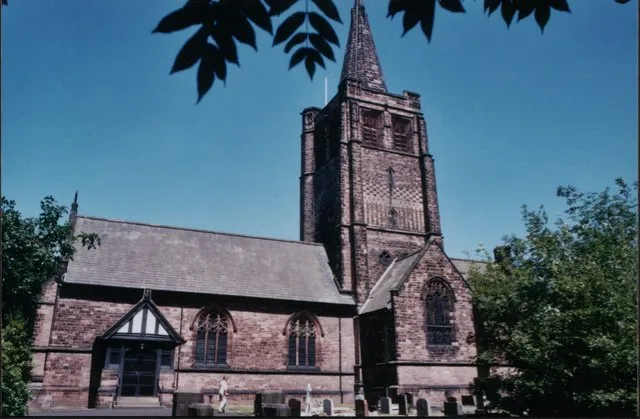 Parish church of St John the Evangelist, Higher Walton, Cheshire, seen from the southwest