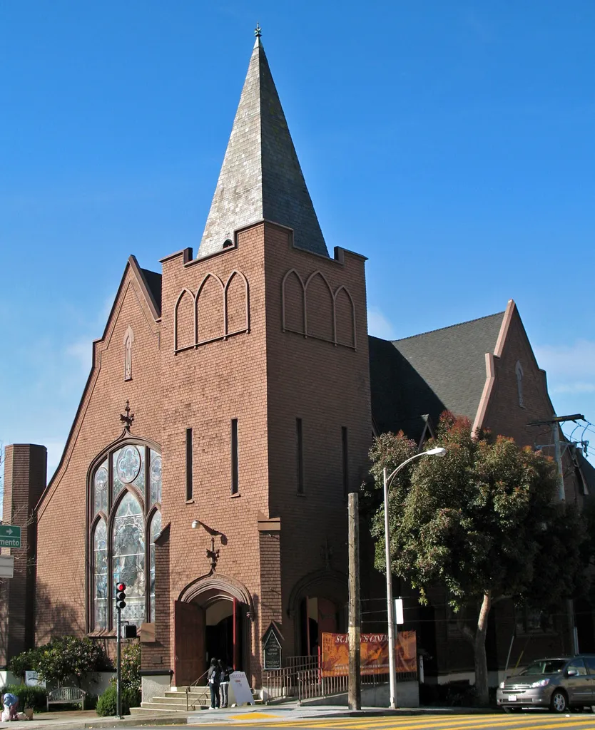 National Register of Historic Places in San Francisco, California. St. John's Presbyterian Church, 25 Lake St., San Francisco, California, USA. Photographed 2008-03-08 by Mike Hofmann from east side of Arguello Blvd. between Sacramento and Clay Sts. Camera location37° 47′ 12.84″ N, 122° 27′ 33.12″ W View this and other nearby images on: OpenStreetMap 37.786900; -122.459200