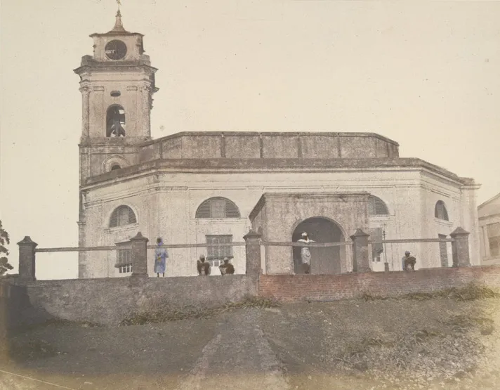 The Old Dutch Church, Chinsura; a hand-colored photo by Frederick Fiebig, 1858 (BL)