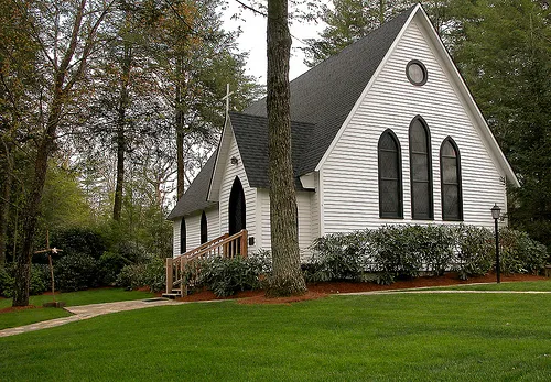 The historic Church of the Good Shepherd in Cashiers, North Carolina.