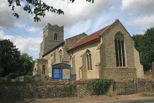 Church of St Andrew in Barningham, Suffolk, England. A Grade I listed medieval church.