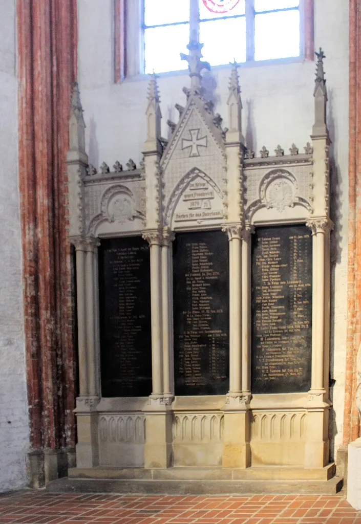 Lübeck, St. Mary's church, war memorial 1870-71