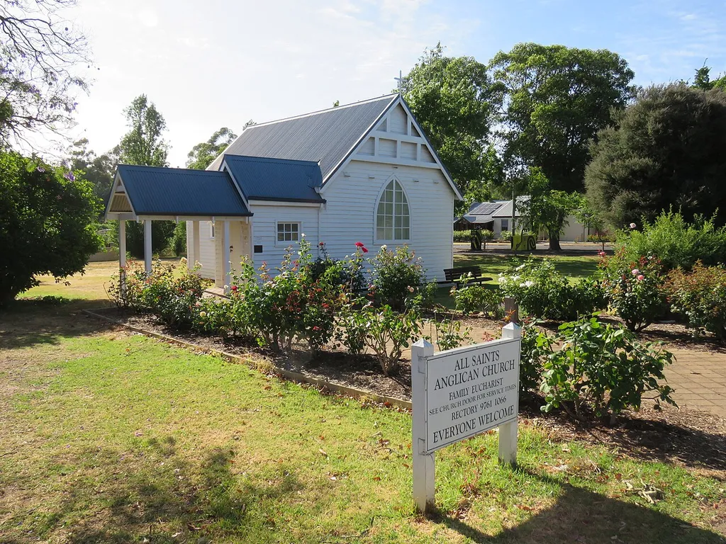 The heritage listed All Saints Anglican Church, Nannup, Western Australia.