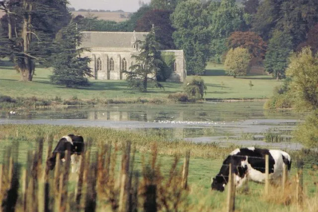Former parish church of St Mary, Moor Crichel, Dorset, in the grounds of Crichel House. It is not accessible to the public, but is visible from the public footpath at Witchampton to the south.