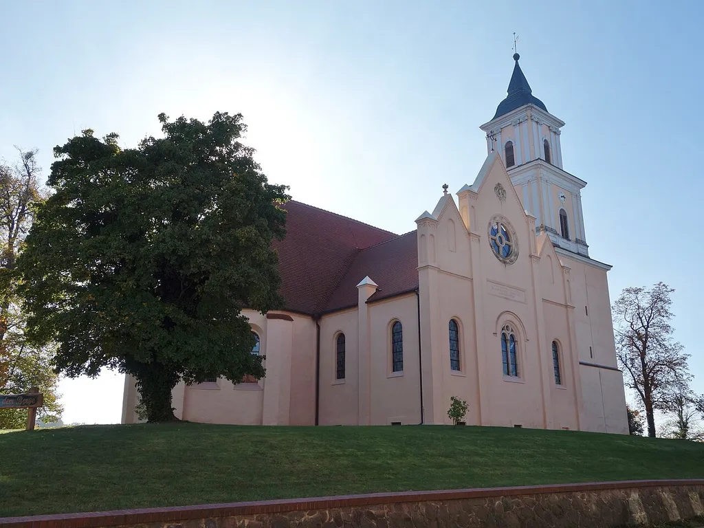 North-eastern view of St. Mary's Church on the Hill in Boitzenburg, Boitzenburger Land municipality, Uckermark district, Brandenburg state, Germany.