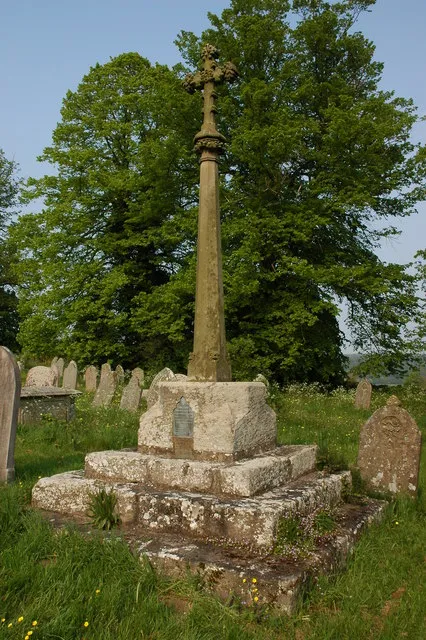 Cross in St George's parish curchyard, Woolhope, Herefordshire. A plaque on the cross states that it was restored for HM Queen Victoria's Diamond Jubilee in 1897.