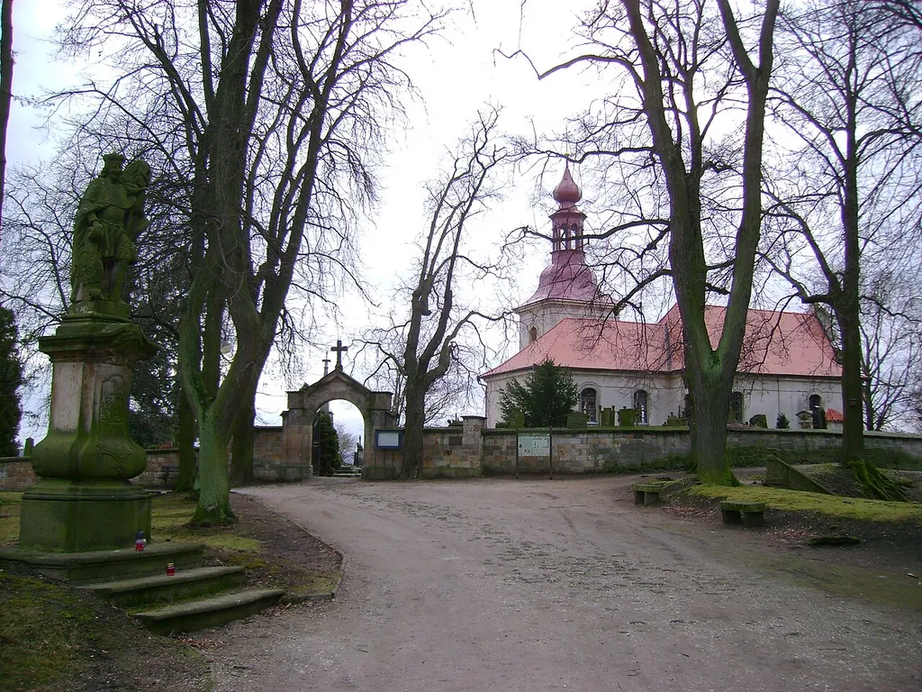 Church of Saint Gotthard (Godehard) on the Gothard Hill near Hořice, Jičín District, the Czech Republic.