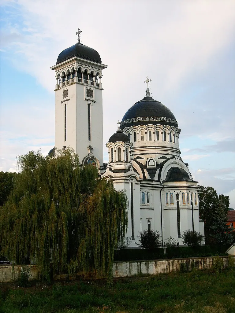 the orthodox trinity church in Sighisoara, outside the walls of the citadel beyond the river