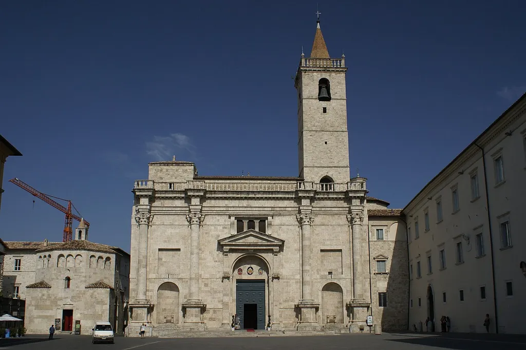 The Cattedrale di San Emidio (Cathedral of Saint Emygdius) on the Piazza Arringo in Ascoli Piceno, Italy.