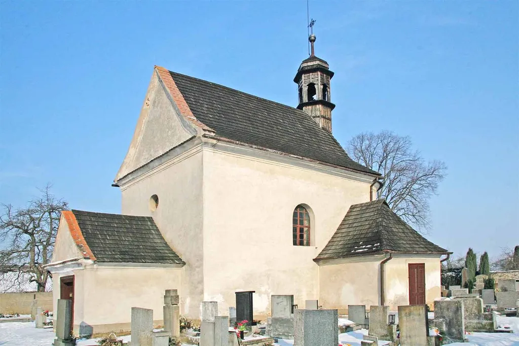 Originally Romanesque church of Saint John the Baptist in Semín, Pardubice District, Czech Republic