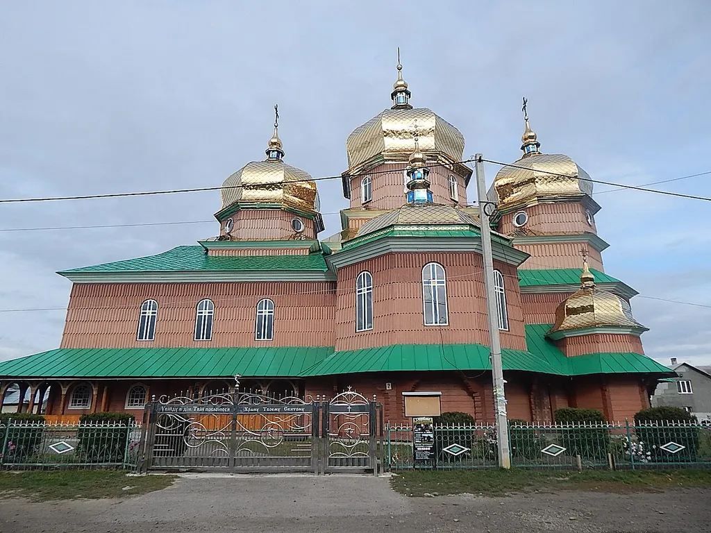 Largest wooden church of western Ukraine in the village of Novytsya, Kalush district, Ivano-Frankivsk region, Ukraine