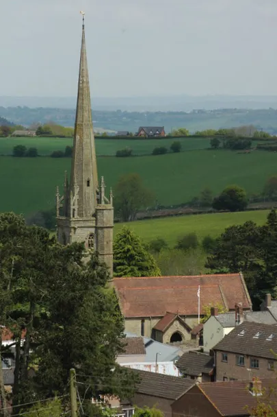 Church of St John the Baptist, Ruardean The church of St John the Baptist, Ruardean, viewed from above the village.