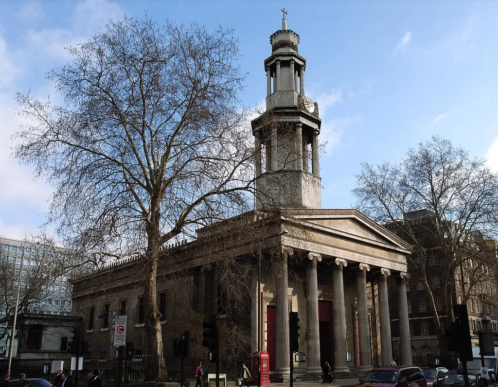 Source:https://www.flickr.com/photos/stevecadman/377744863/ Image taken by: Steve Cadman Description:New St Pancras Parish Church (1819-22), Euston Road, London.