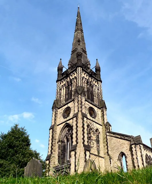 The remains of Christ Church, Wellington Road, Heaton Norris, Stockport, Greater Manchester