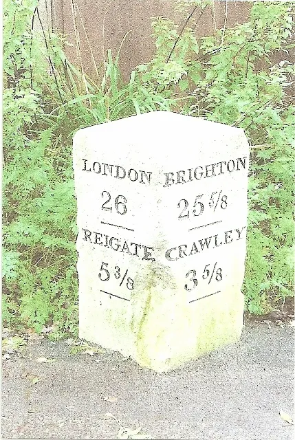 Old Milestone by the former A217 in Povey Cross