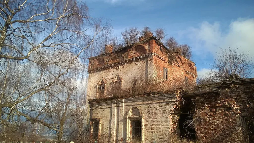 15 июня 1708 года была дана грамота, благославлённая патриархом на построение в селе Соболево взамен сгоревшей церкви Николая Чудотворца нового храма во имя Успения с пределами Николая Чудотворца и Сергия Радонежского. Строительство закончилось в 1794 году (освящён годом позже). Храм выполнен из обмазанного белённого кирпича в стиле нарышкинского барокко, иконостас выполнен в стиле классицизма.