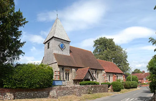 St Thomas of Canterbury parish church, East Clandon, Surrey, seen from the south
