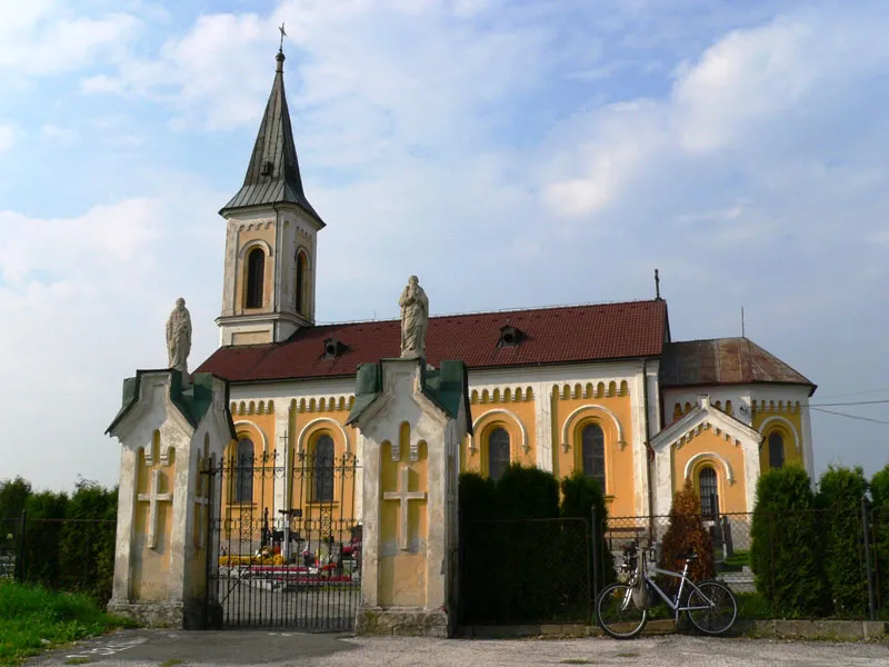 Saint Lawrence Church in Kostelec (Kościelec), Těrlicko (Cierlicko), Czech Republic. Photographed before the reconstruction of the church.