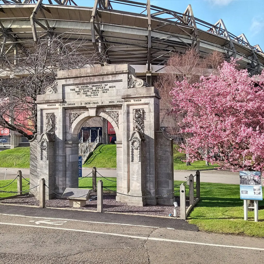 Edinburgh, Roseburn Street, Murrayfield Stadium, War Memorial Gateway
