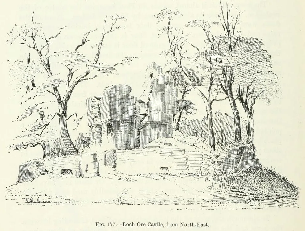 Loch Ore Castle, from nort-east. Page in the book