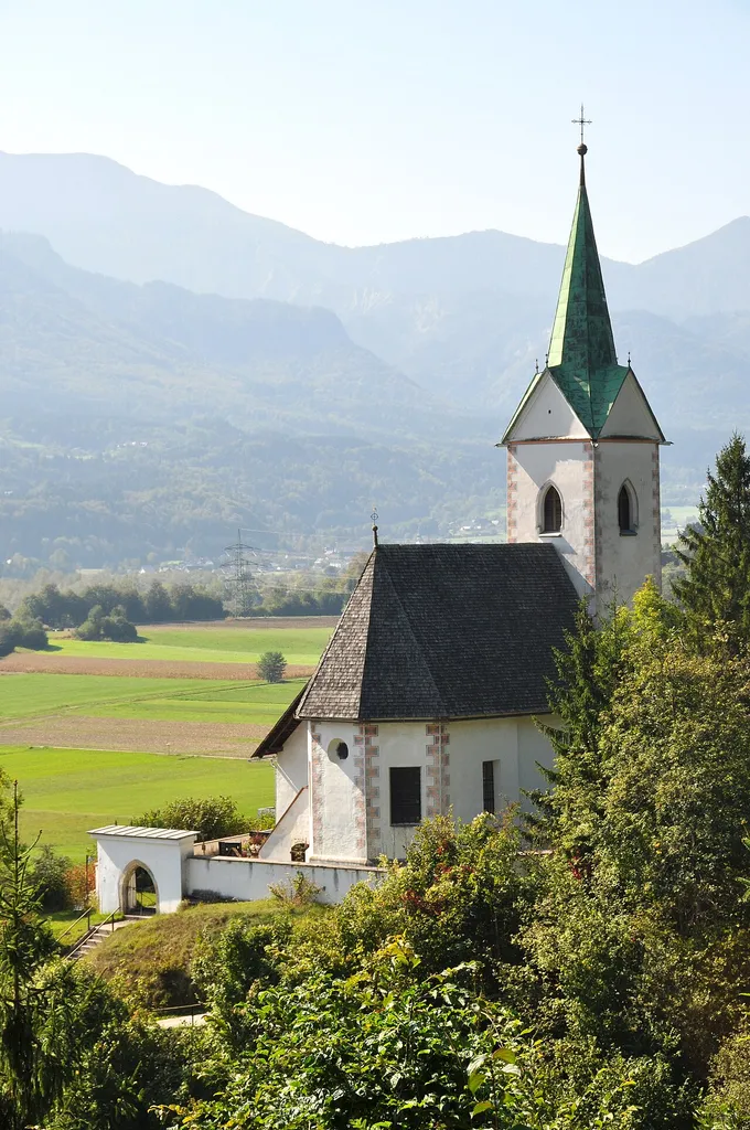 Subsidiary church Saint Peter and Paul at the locality Wellersdorf (Velinja vas), municipality Ludmannsdorf (Bilčovs), Carinthia, Austria