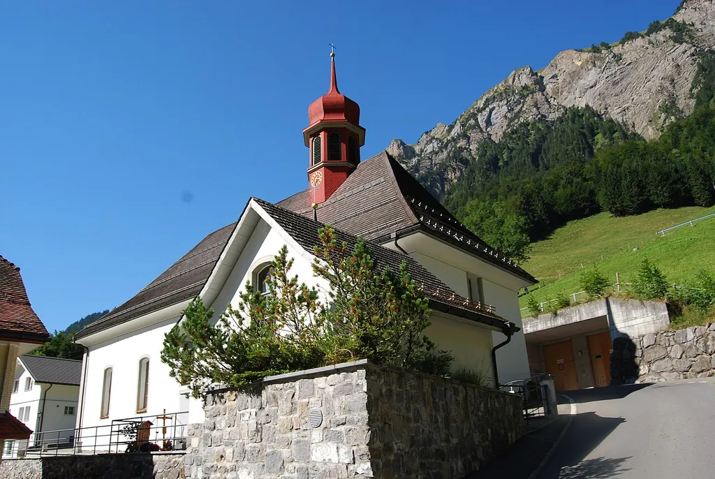 Catholic pastoral church Maria zum Guten Rat at Riemenstalden KGS 4837, canton of Schwyz, Switzerland