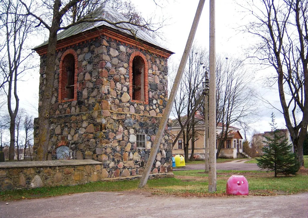 Bell tower in Antašava, Kupiškis District, Lithuania