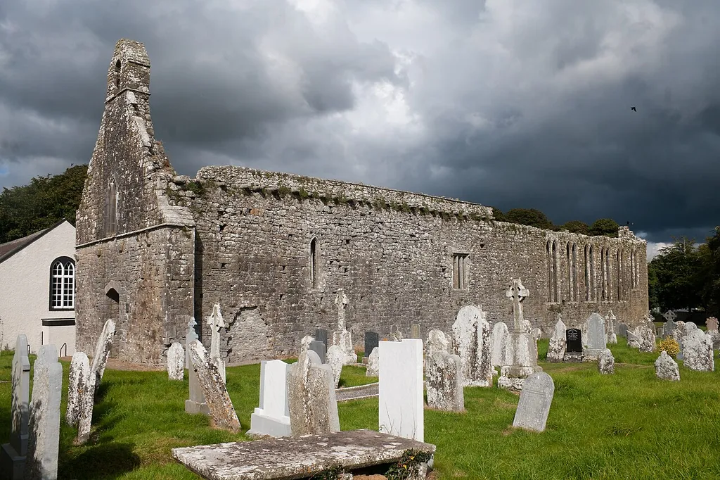 South-west view of the Dominican Priory of St. Peter in Lorrha.