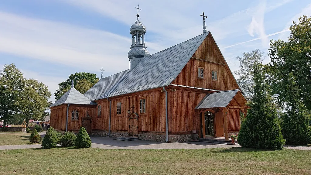 Wooden church in Święte Miejsce, Przasnysz country, Poland