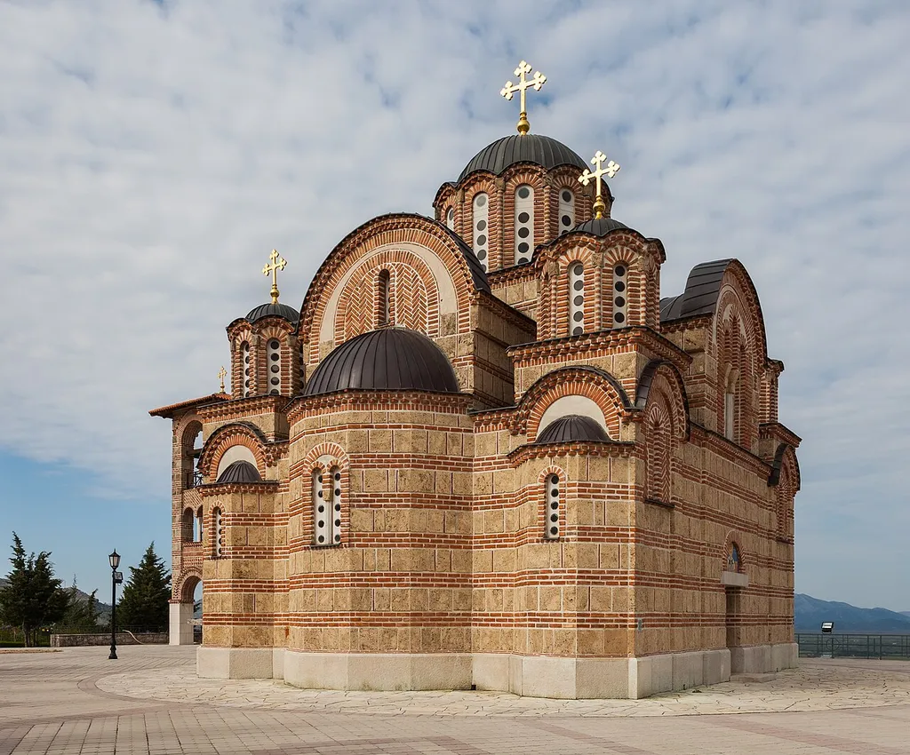 Hercegovačka Gračanica is Serbian Orthodox monastery located on the historic Crkvina Hill over the city of Trebinje, in Bosnia and Herzegovina. The monastery, dedicated to the Virgin Mary and completed in 2000, is largely a copy of the Gračanica monastery in Kosovo.