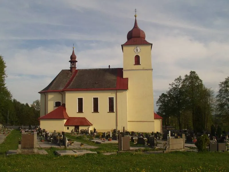 Church of the Transfiguration in Výprachtice, Ústí nad Orlicí District, Czech Republic. Current appearance from 1816.