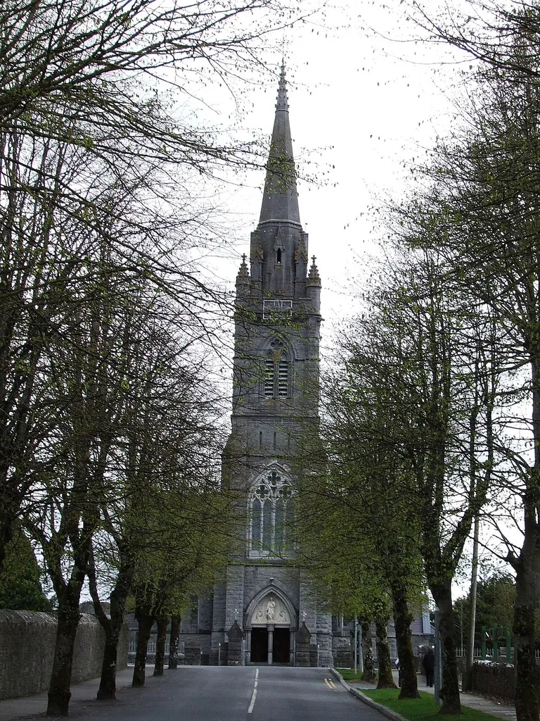 Viewed from Church Avenue, the facade of the Church of the Sacred Heart, Templemore, Co. Tipperary, April 2010.
