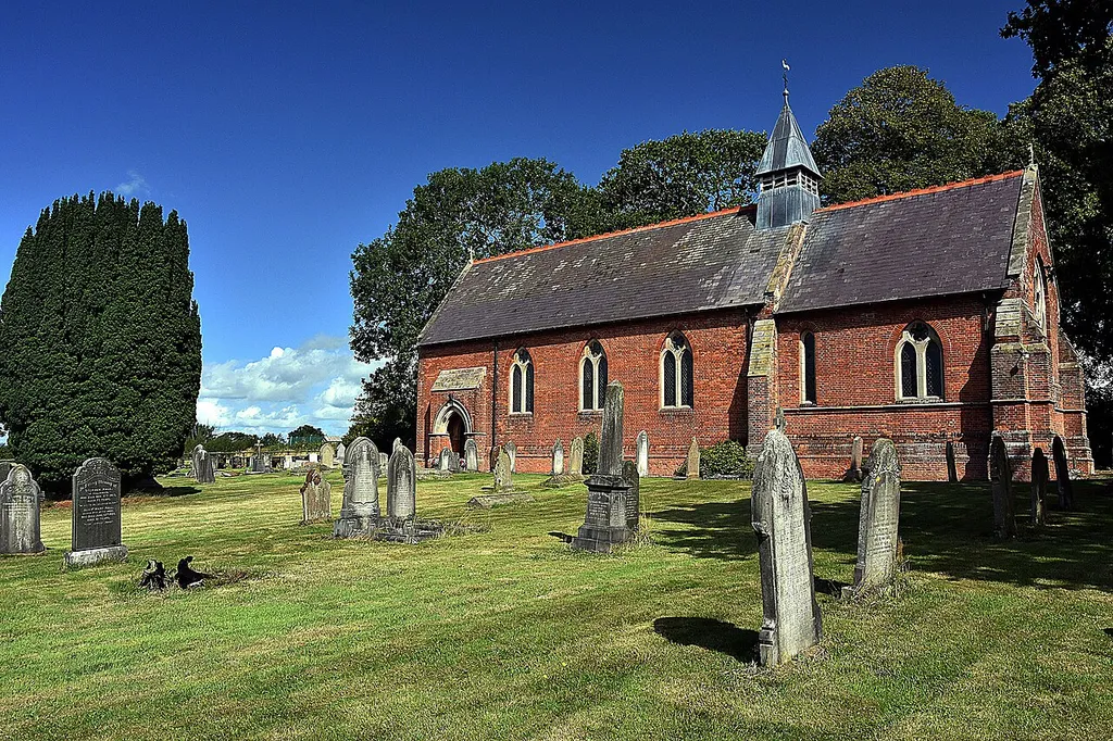 St Mary's parish church, Whixall, Shropshire, seen from the south